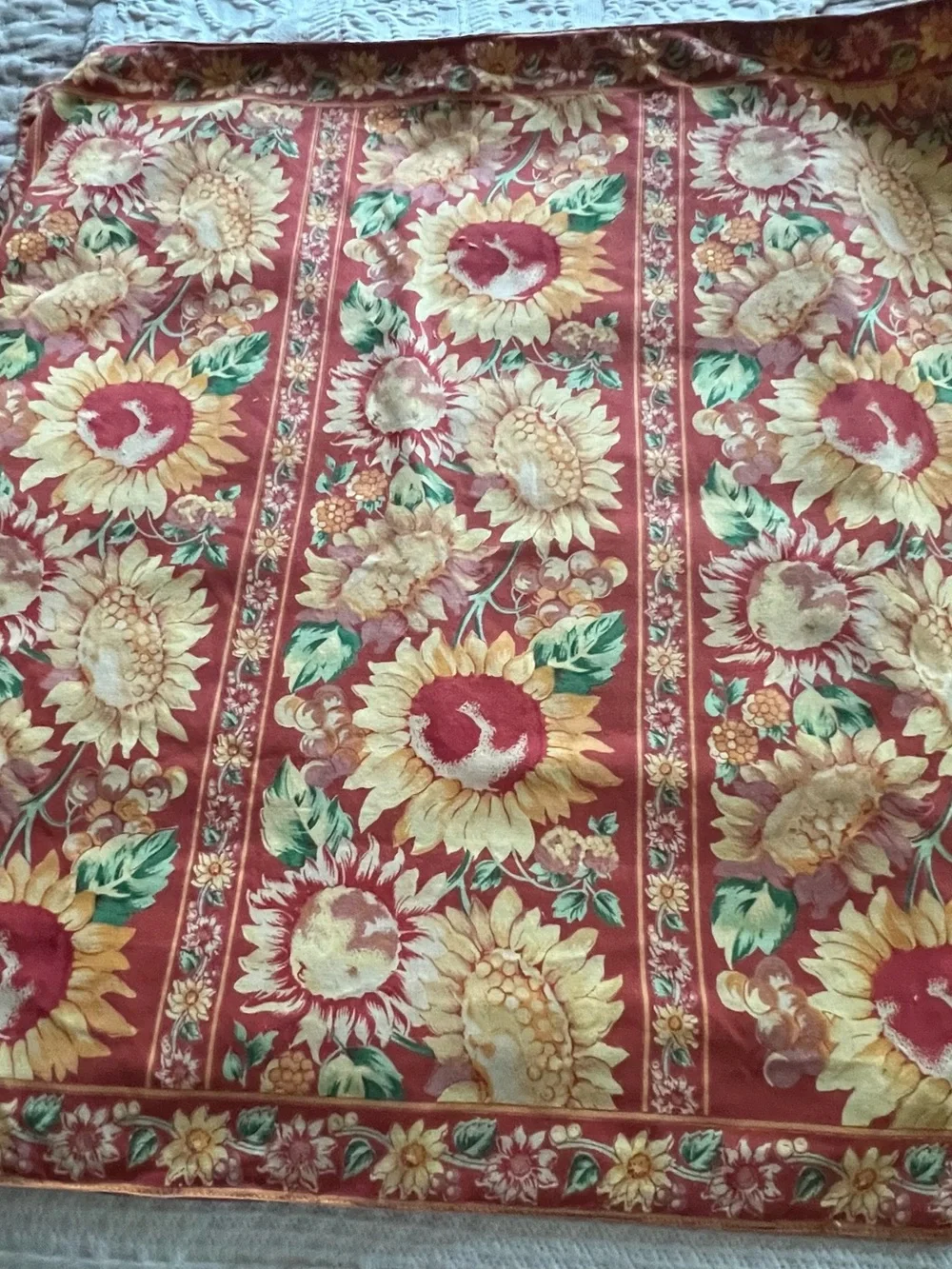 Sunflower Floral Tablecloth - Warm Red & Yellow
